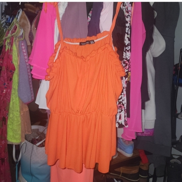 Boohoo 18 PLUS RIB RUCHED BUST TIE SHOULDER CAMI TOP - Picture 3 of 6